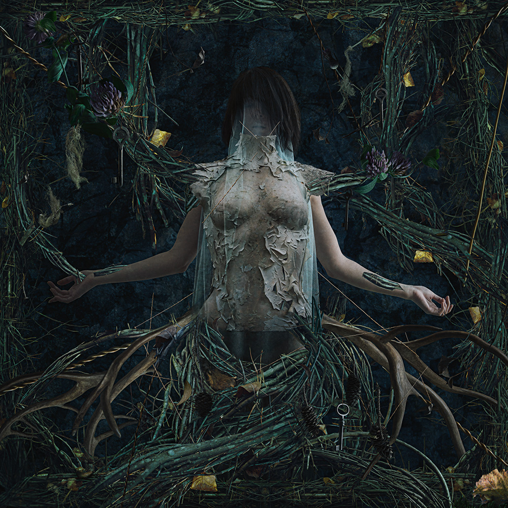 Photomontage and photo-manipulation techniques used by figital artist Natalie Field to create surreal art combining the human form with nature in this dark art series